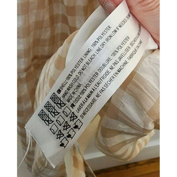 Size Medium En Saison Value Gingham Pink / White Mini Dress Puff Sleeve - Picture 5 of 5